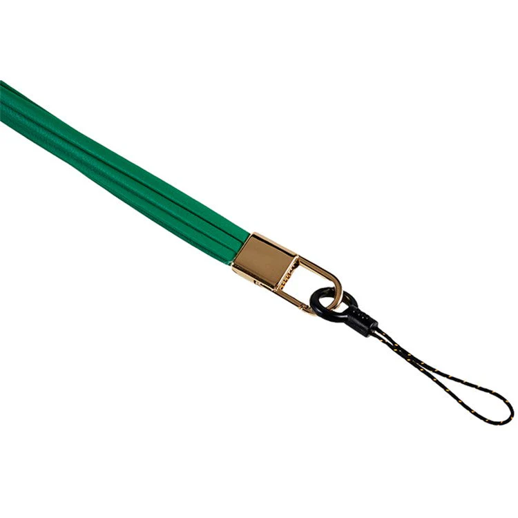 45cm Leather Neck Strap for Name Tag / Keys Universal Cell Phone Case Hanging Neck Lanyard - Green - Image 3