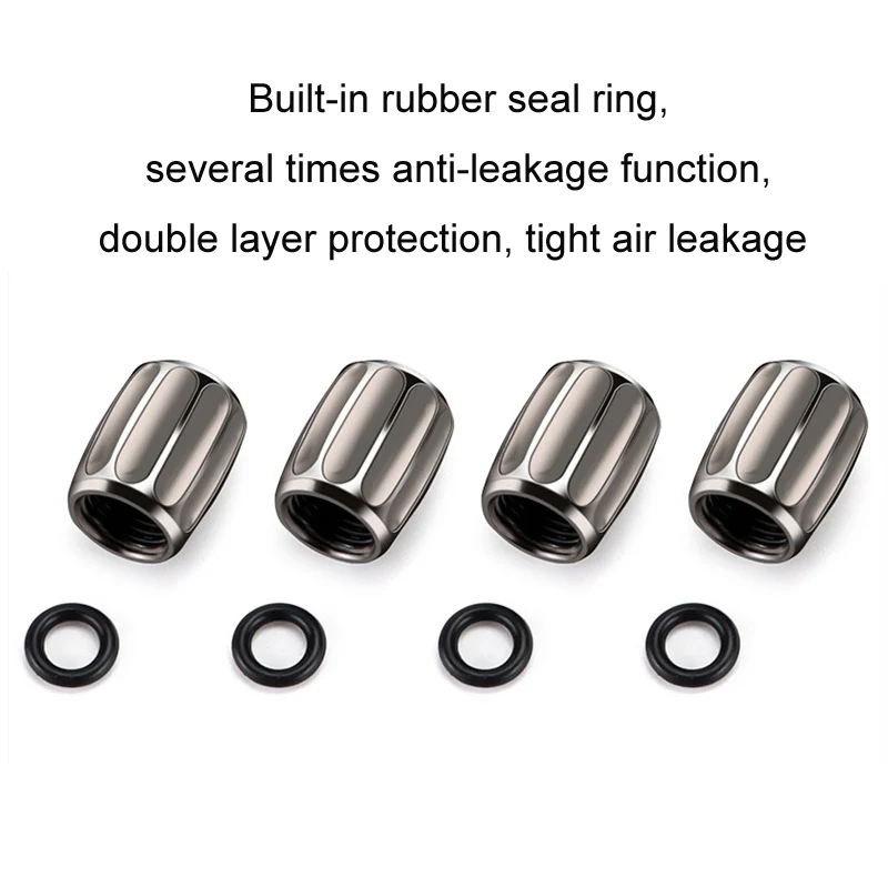 4pcs/set Metal Anti-theft Tyre Core Valve Personalised Conversion Cap, Color: Silver - Image 4