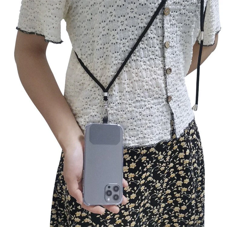 5 Sets/Pack Detachable Adjustable Phone Lanyard Anti-lost Badges Tether Patches Mobile Ropes Neck Straps - White - Image 2