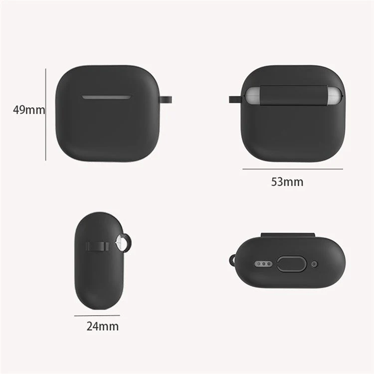 5Pcs Accessory Kit For AirPods 4 Silicone Case + Storage Box + Neck Strap + Earphone Holder + Keychain - Lavender Grey - Image 6