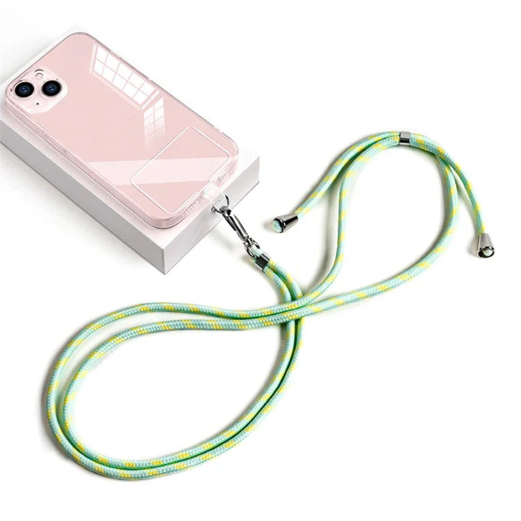 6mm Nylon Phone Lanyard Universal Adjustable Neck Straps with Pad - Green Yellow