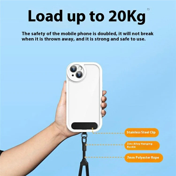 7mm Adjustable Ring Wrist Strap Polyester Phone Lanyard with Tether Tab - Sapphire - Image 5
