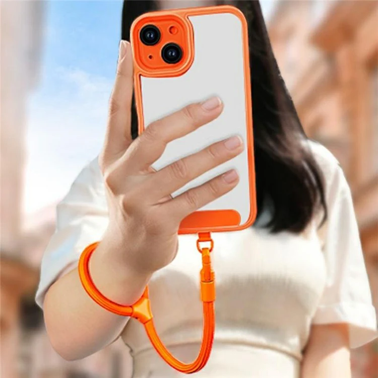 7mm Adjustable Ring Wrist Strap Polyester Phone Lanyard with Tether Tab - Yellow - Image 8