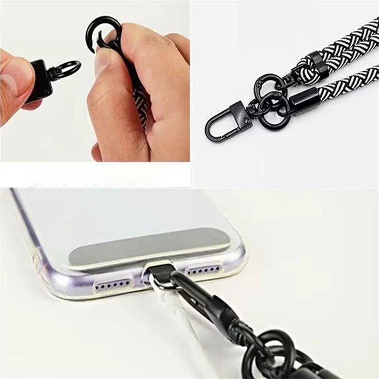 7mm Phone Lanyard Adjustable Nylon Neck Strap with Tether Tab - Orange - Image 5