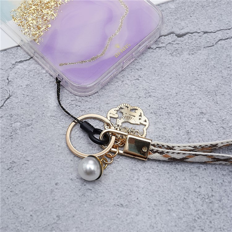 80cm Cell Phone Lanyard Flower Pendant Crossbody Phone Lanyard Phone Hand Wrist Strap Neck Lanyard Shoulder Strap - Khaki - Image 4