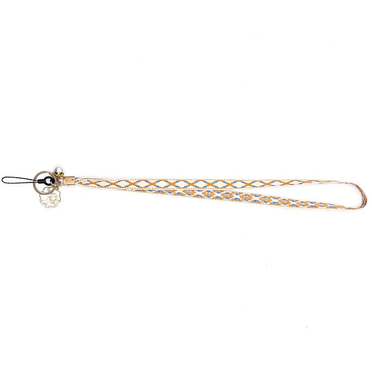 80cm Cell Phone Lanyard Flower Pendant Crossbody Phone Lanyard Phone Hand Wrist Strap Neck Lanyard Shoulder Strap - Yellow