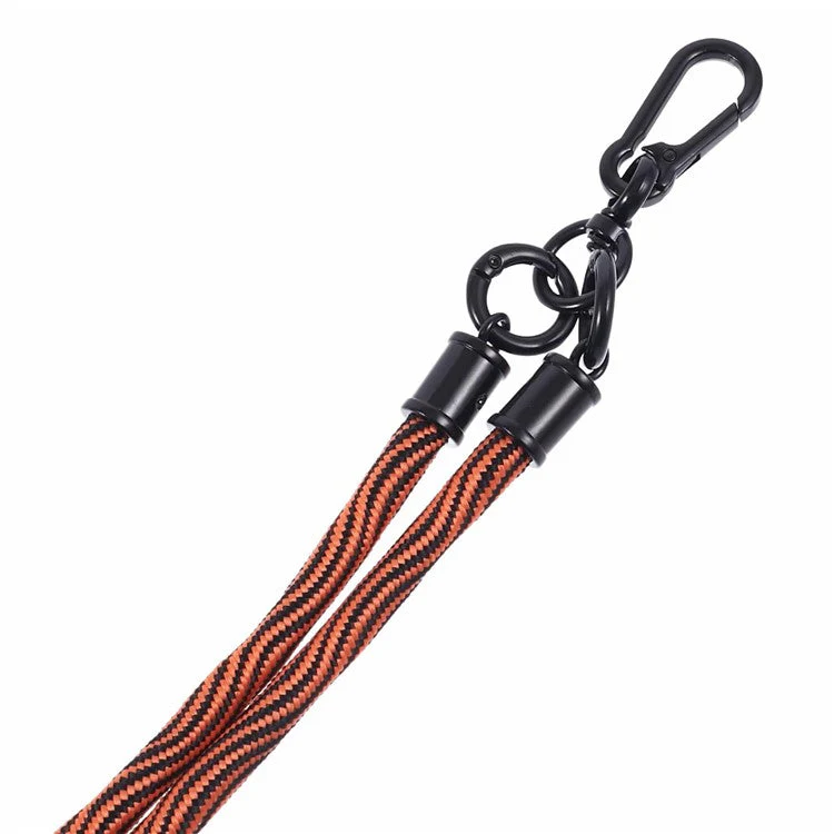 8mm Universal Phone Lanyard Strap S-Texture Neck Strap Rope with Patch - Orange - Image 5