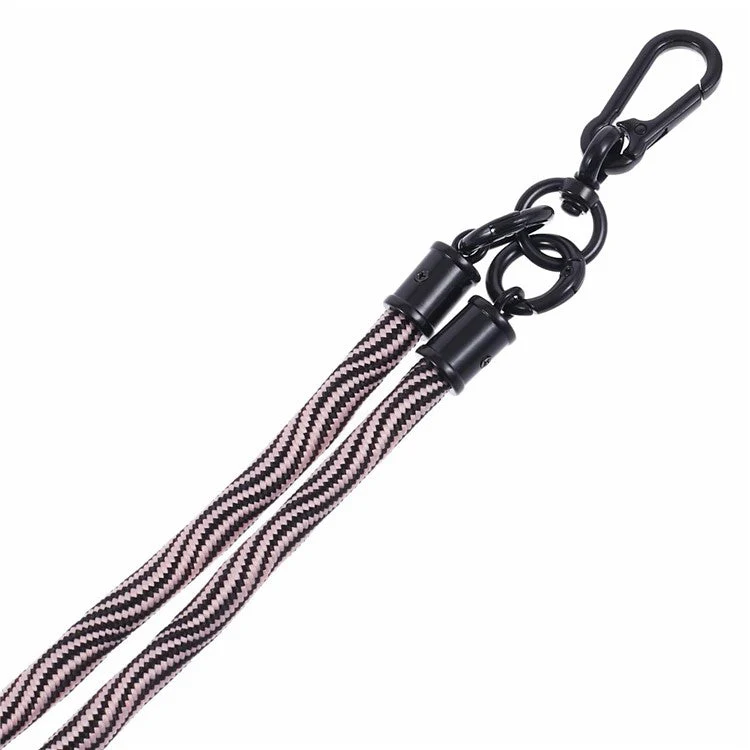 8mm Universal Phone Lanyard Strap S-Texture Neck Strap Rope with Patch - Pink - Image 5