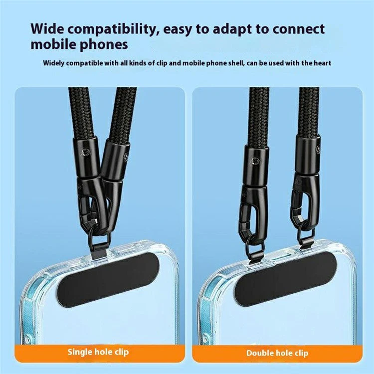90mm Neck Strap with Tether Tab, Anti-Loss Drop Protection Double Buckle Cell Phone Long Lanyard - Orange - Image 6
