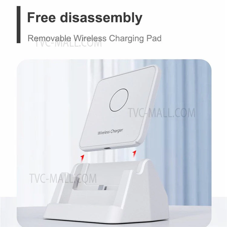 928 15W Vertical Wireless Charger Mobile Phone Desktop Qi Fast Charging Dock Stand - Black - Image 5
