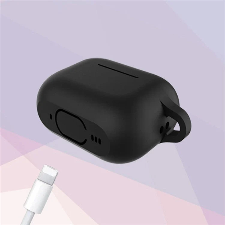 A1 For AirPods Pro 2 Silicone Protective Case Bluetooth Earphone Flat Bottom Anti-drop Cover with Ring Buckle - Blackish Green - Image 5