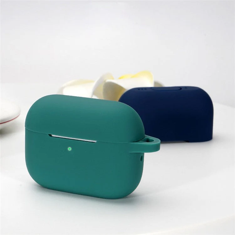 A1 For AirPods Pro 2 Silicone Protective Case Bluetooth Earphone Flat Bottom Anti-drop Cover with Ring Buckle - Orange - Image 3