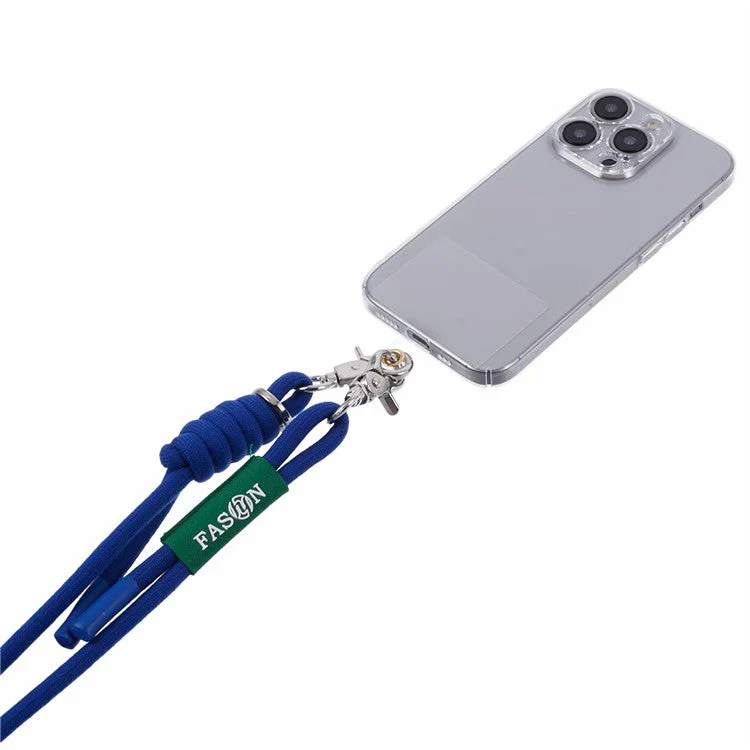 A1 Style Phone Lanyard 60cm Universal Crossbody Cell Phone Lanyards Shoulder Neck Strap with Patch - Blue - Image 5
