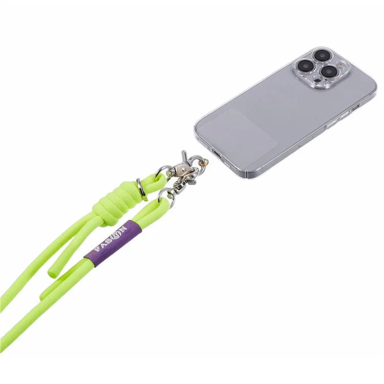 A1 Style Phone Lanyard 60cm Universal Crossbody Cell Phone Lanyards Shoulder Neck Strap with Patch - Fluorescent Green - Image 5