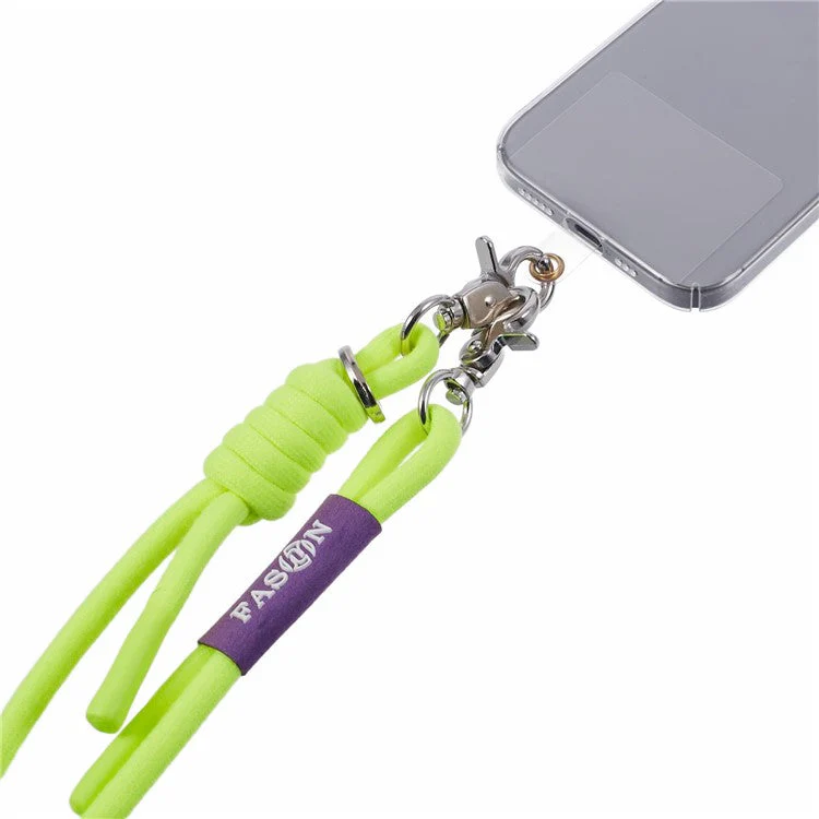 A1 Style Phone Lanyard 60cm Universal Crossbody Cell Phone Lanyards Shoulder Neck Strap with Patch - Fluorescent Green - Image 6