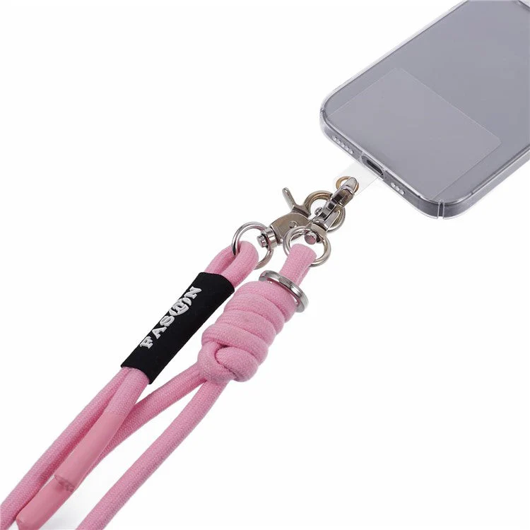 A1 Style Phone Lanyard 60cm Universal Crossbody Cell Phone Lanyards Shoulder Neck Strap with Patch - Pink - Image 6