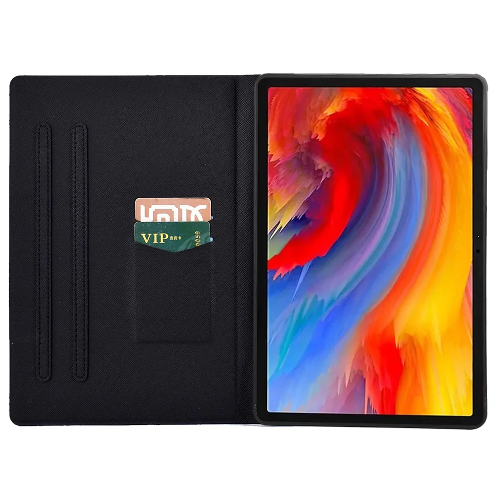 A2 For Lenovo Tab M11 / Xiaoxin Pad 11 2024 Leather Case Pattern Printed Card Slots Tablet Cover - Braided Strap - Image 2