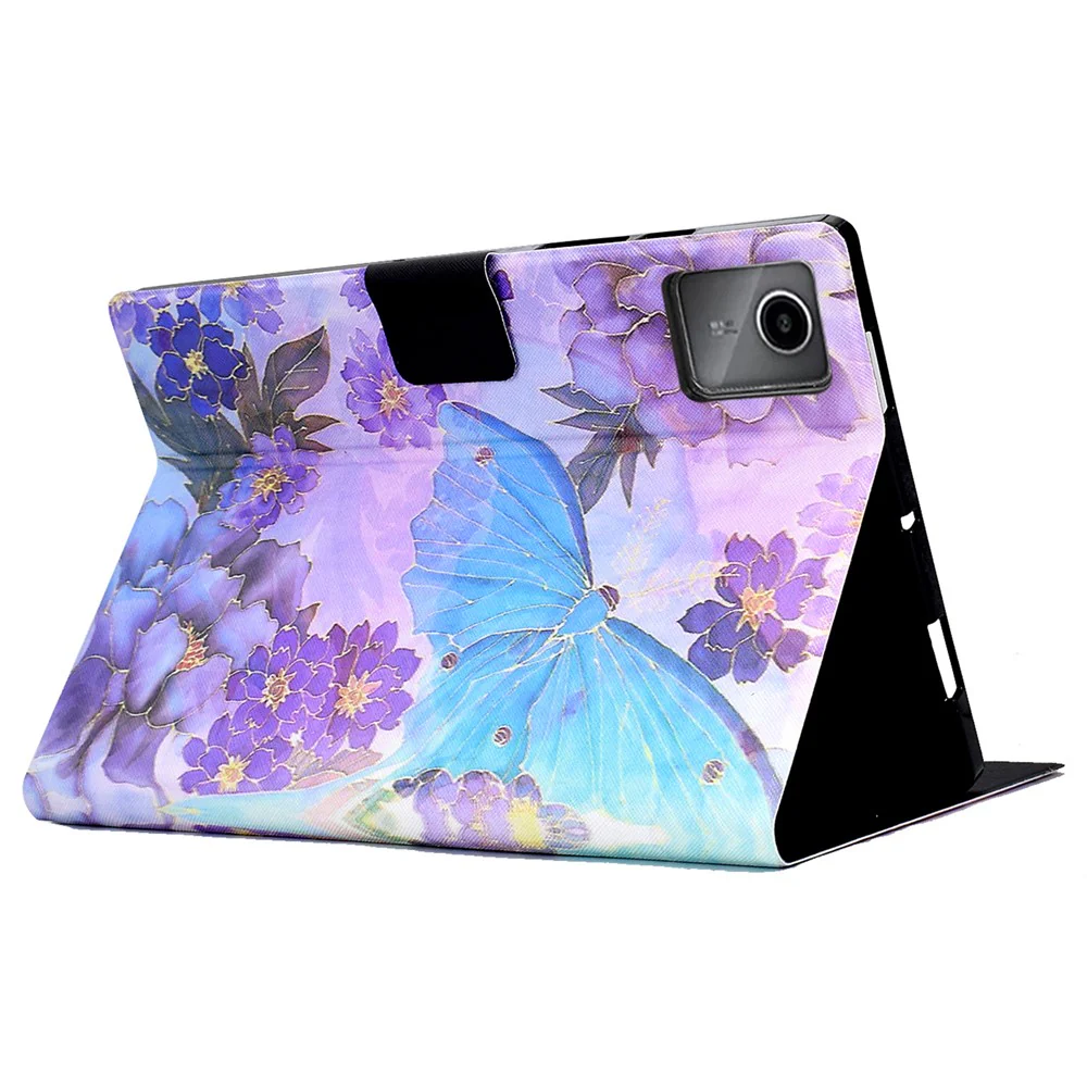 A2 For Lenovo Tab M11 / Xiaoxin Pad 11 2024 Leather Case Pattern Printed Card Slots Tablet Cover - Peony and Butterfly - Image 4