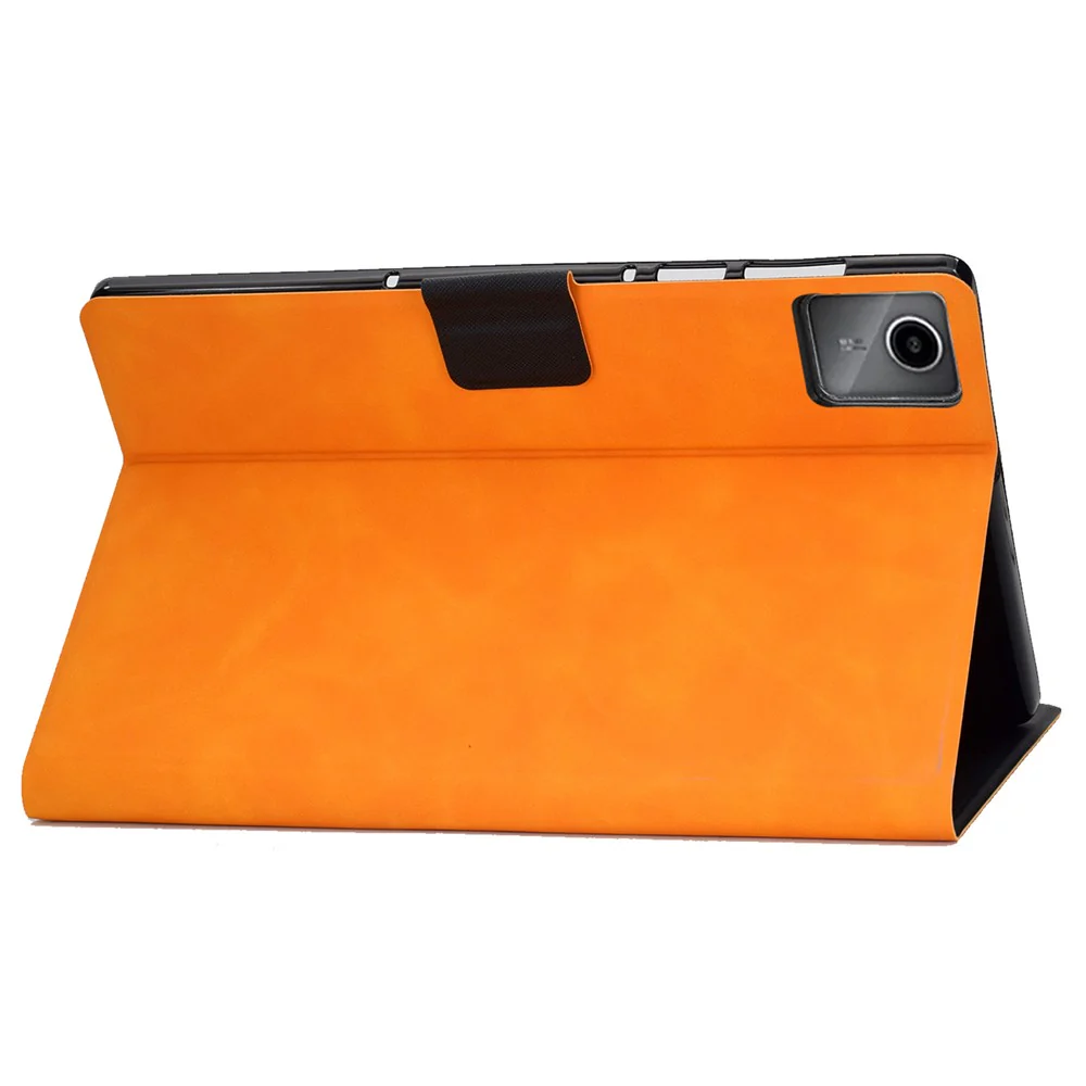 A4 For Lenovo Tab M11 / Xiaoxin Pad 11 2024 Case Card Holder Cowhide Texture Leather Tablet Cover - Khaki - Image 3