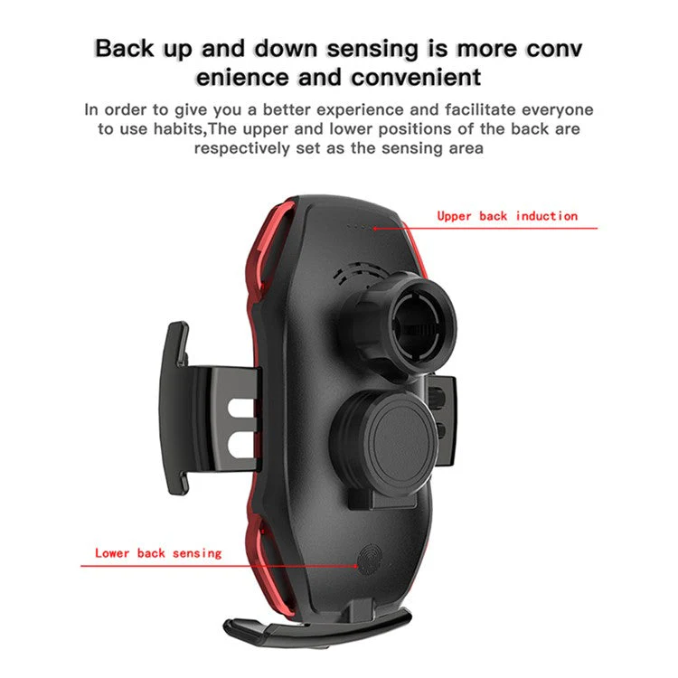 A5S Wireless Magnetic Car Charger Infrared Auto Sensing Clamp Car Air Vent Outlet Phone Mount Holder Magnetic Charging Station - Silver - Image 8