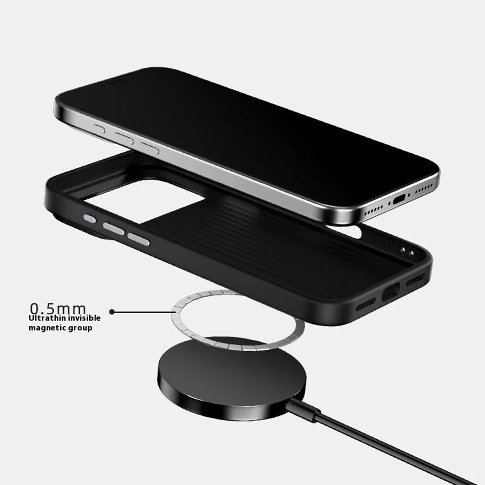 ABEEL For iPhone 17 Pro Max Case Compatible with MagSafe Beast Texture Micro-Embossing Back Cover - Black - Image 3