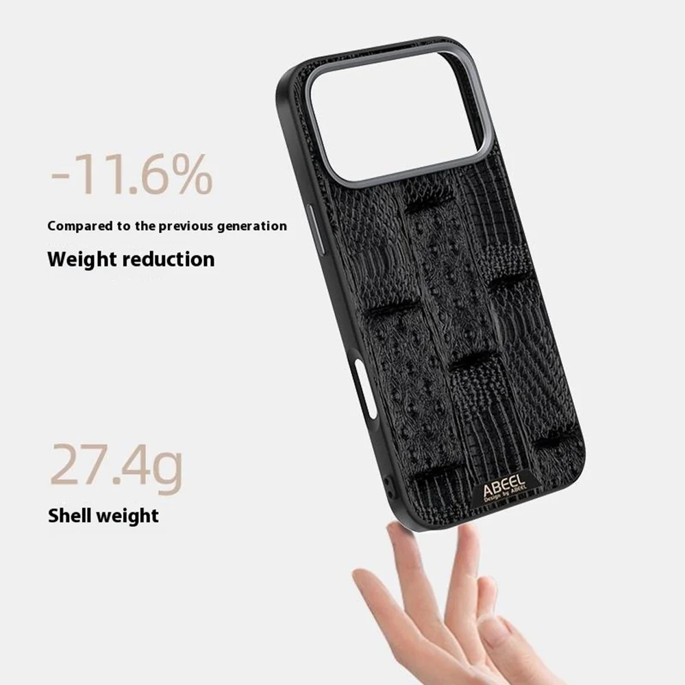 ABEEL For iPhone 17 Pro Max Case Compatible with MagSafe Beast Texture Micro-Embossing Back Cover - Black - Image 4