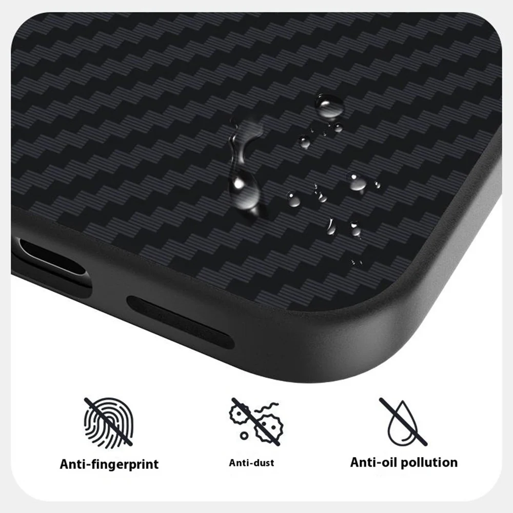 ABEEL For iPhone 17 Pro Max Case Compatible with MagSafe Carbon Fiber Texture Back Cover - Black  /  Red - Image 6