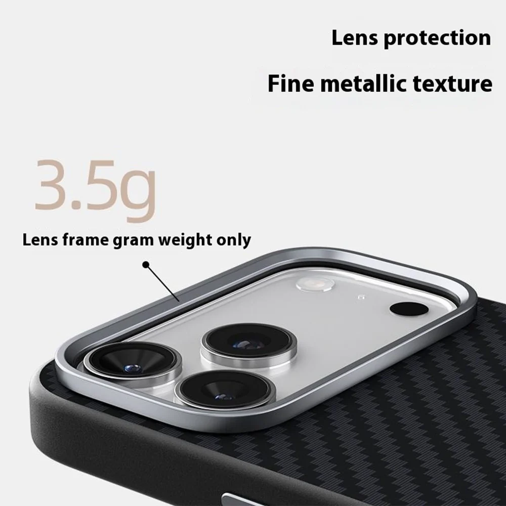 ABEEL For iPhone 17 Pro Max Case Compatible with MagSafe Carbon Fiber Texture Back Cover - Black / Silver - Image 8