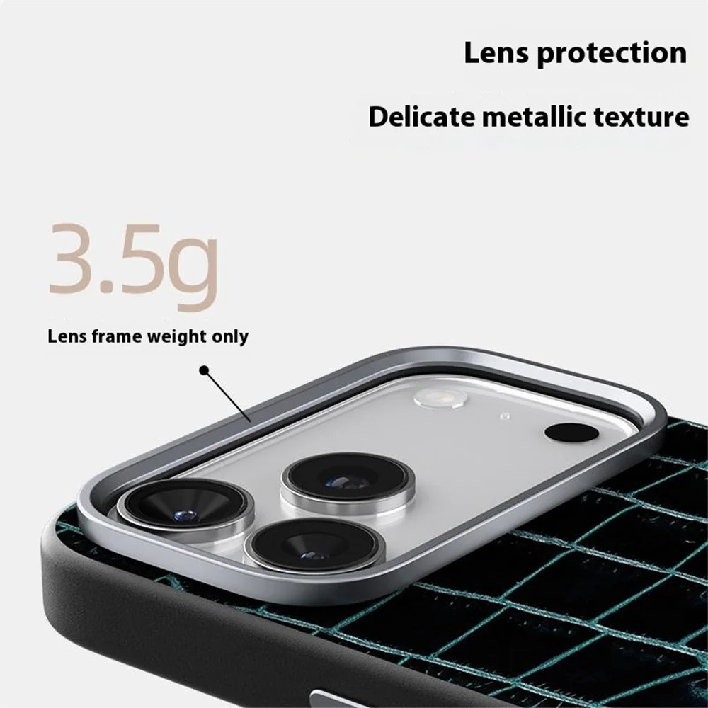 ABEEL For iPhone 17 Pro Max Case Compatible with MagSafe Crocodile Texture Micro-Embossing Back Cover - Red - Image 3