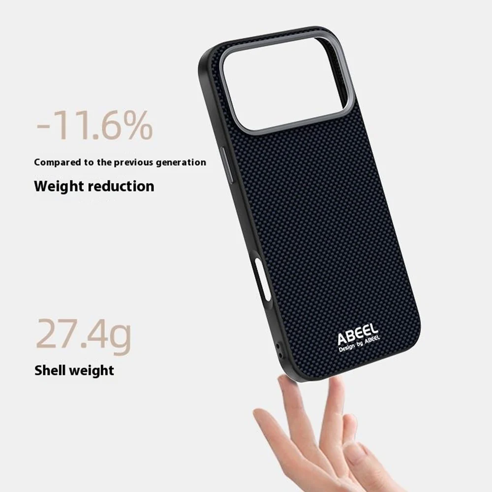 ABEEL For iPhone 17 Pro Max Case Compatible with MagSafe Printed PC TPU Aluminum Alloy Leather Phone Cover - Gold - Image 3
