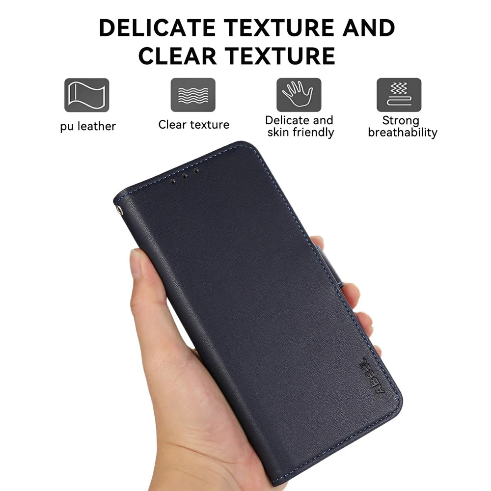 ABEEL For iPhone 17 Pro Max Case Leather Phone Cover with RFID Blocking Wallet - Blue - Image 5