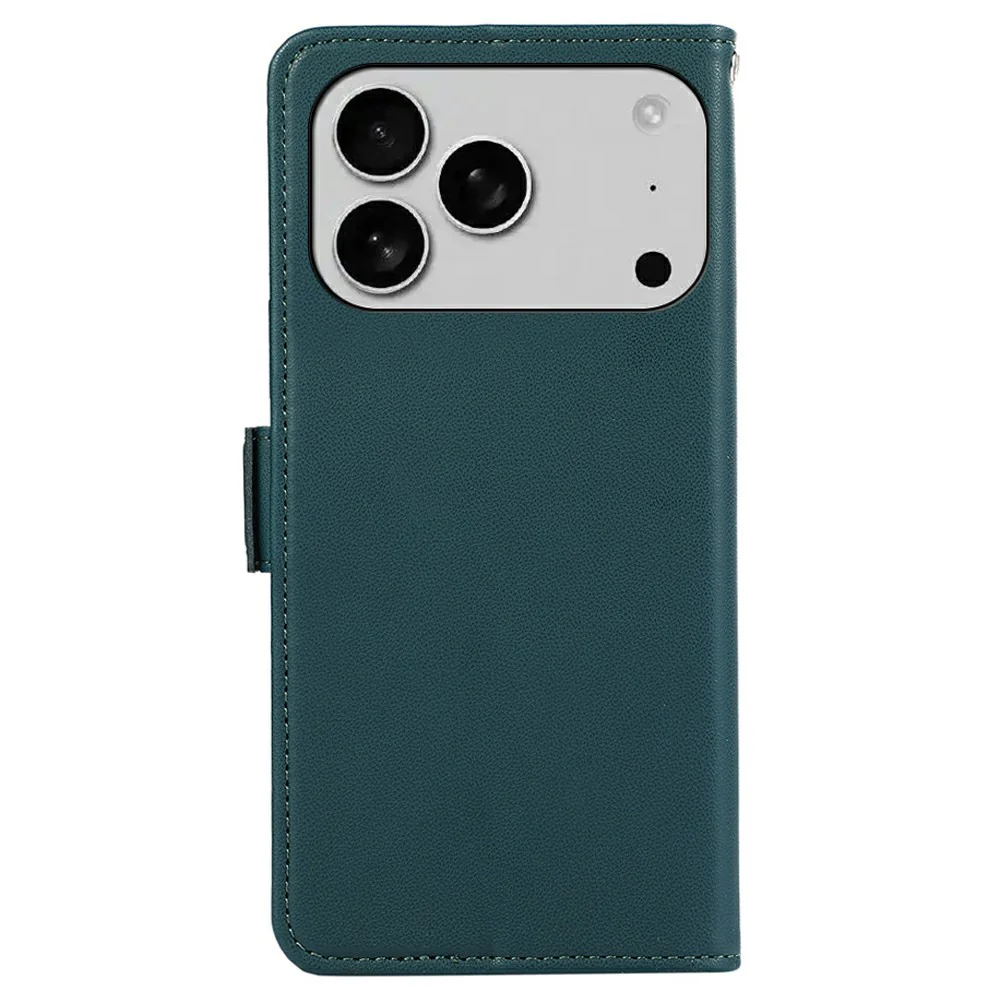 ABEEL For iPhone 17 Pro Max Case Leather Phone Cover with RFID Blocking Wallet - Green - Image 7