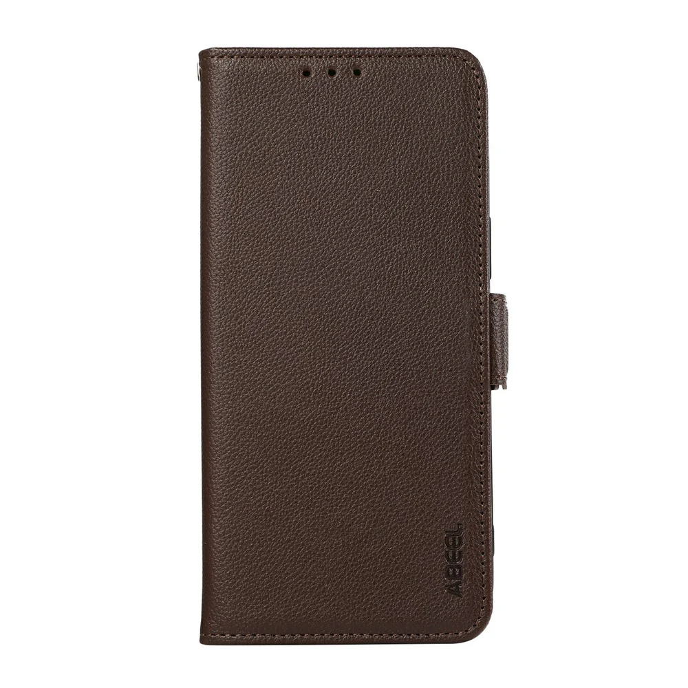 ABEEL For iPhone 17 Pro Max Case Litchi Texture Leather RFID Blocking Phone Cover - Brown - Image 8