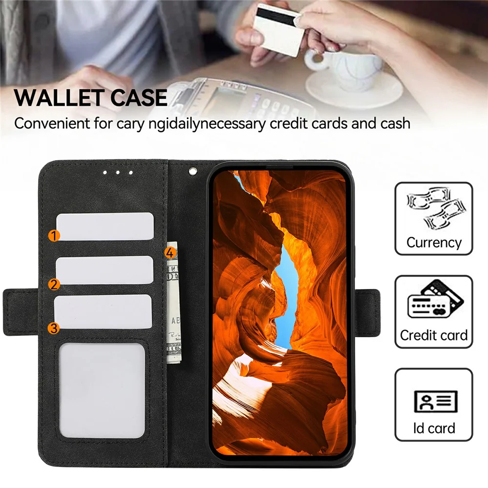 ABEEL For iPhone 17 Pro Max Case PU Leather Folio Stand View RFID Blocking Phone Cover - Black - Image 5