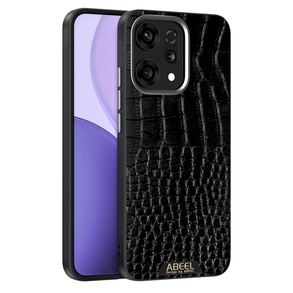 ABEEL For Oppo Reno14 Pro 5G (Global) Case Compatible with MagSafe Crocodile Texture Micro-Embossing Back Cover - Black