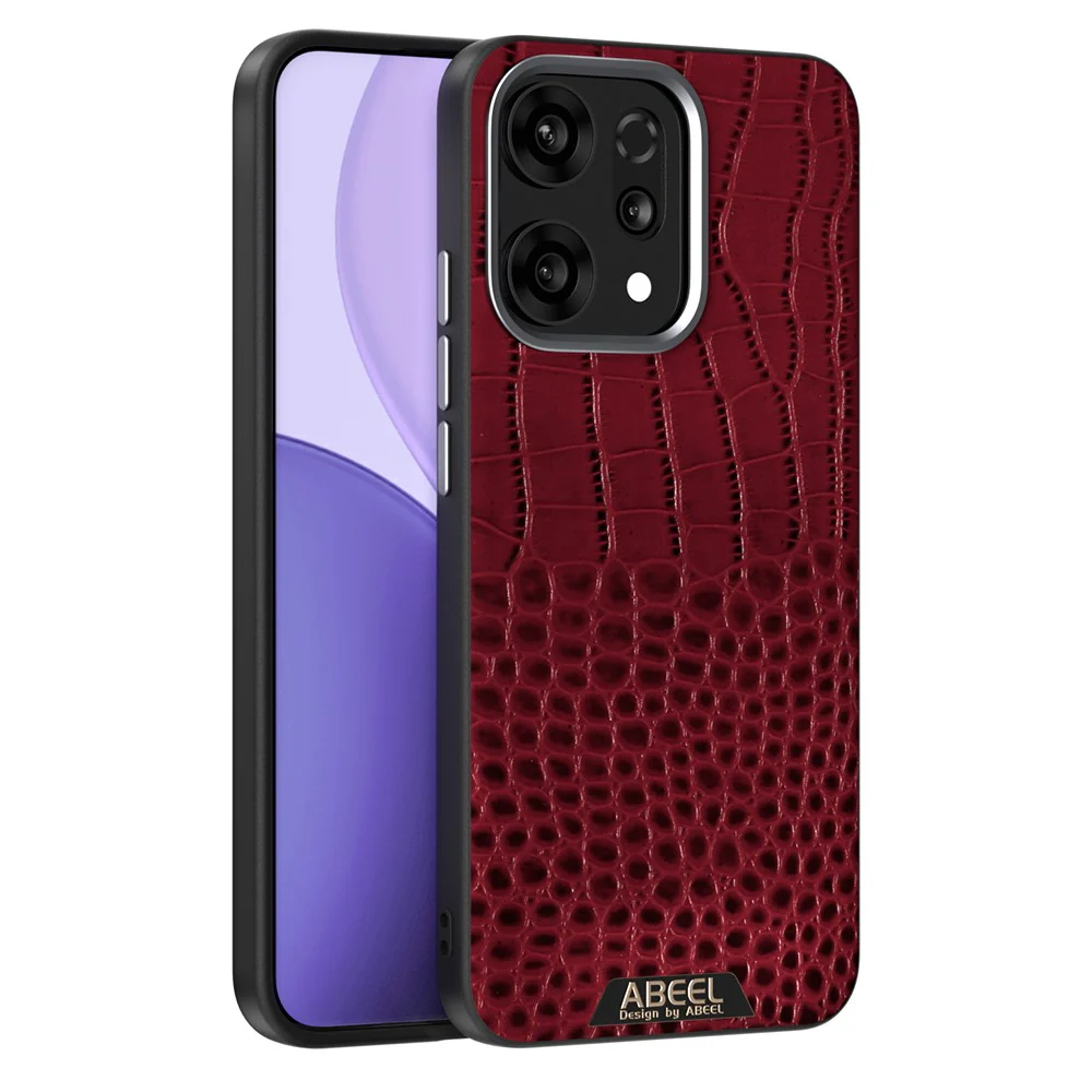 ABEEL For Oppo Reno14 Pro 5G (Global) Case Compatible with MagSafe Crocodile Texture Micro-Embossing Back Cover - Red