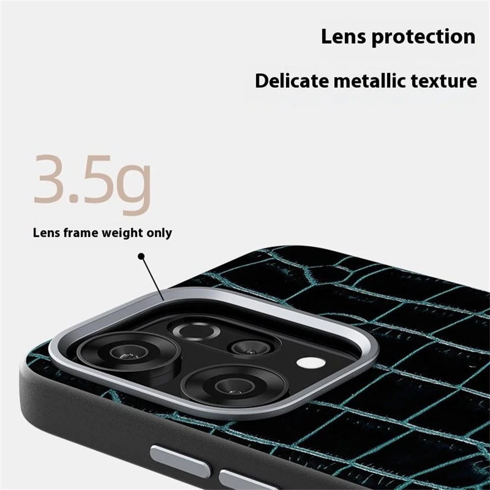 ABEEL For Oppo Reno14 Pro 5G (Global) Case Compatible with MagSafe Crocodile Texture Micro-Embossing Back Cover - Red - Image 3
