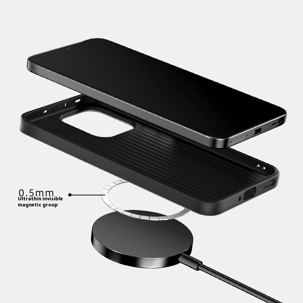 ABEEL For Oppo Reno14 Pro 5G (Global) Case Compatible with MagSafe Textured Micro-Embossing Back Cover - Black - Image 3