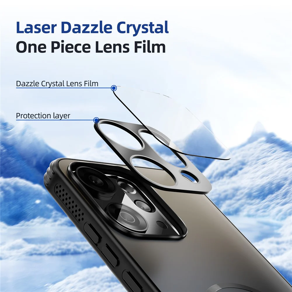ABEEL For Oppo Reno14 Pro 5G (Global) Case Compatible with MagSafe TPU PC Cooling Matte Phone Back Cover with Lens Film - White - Image 5