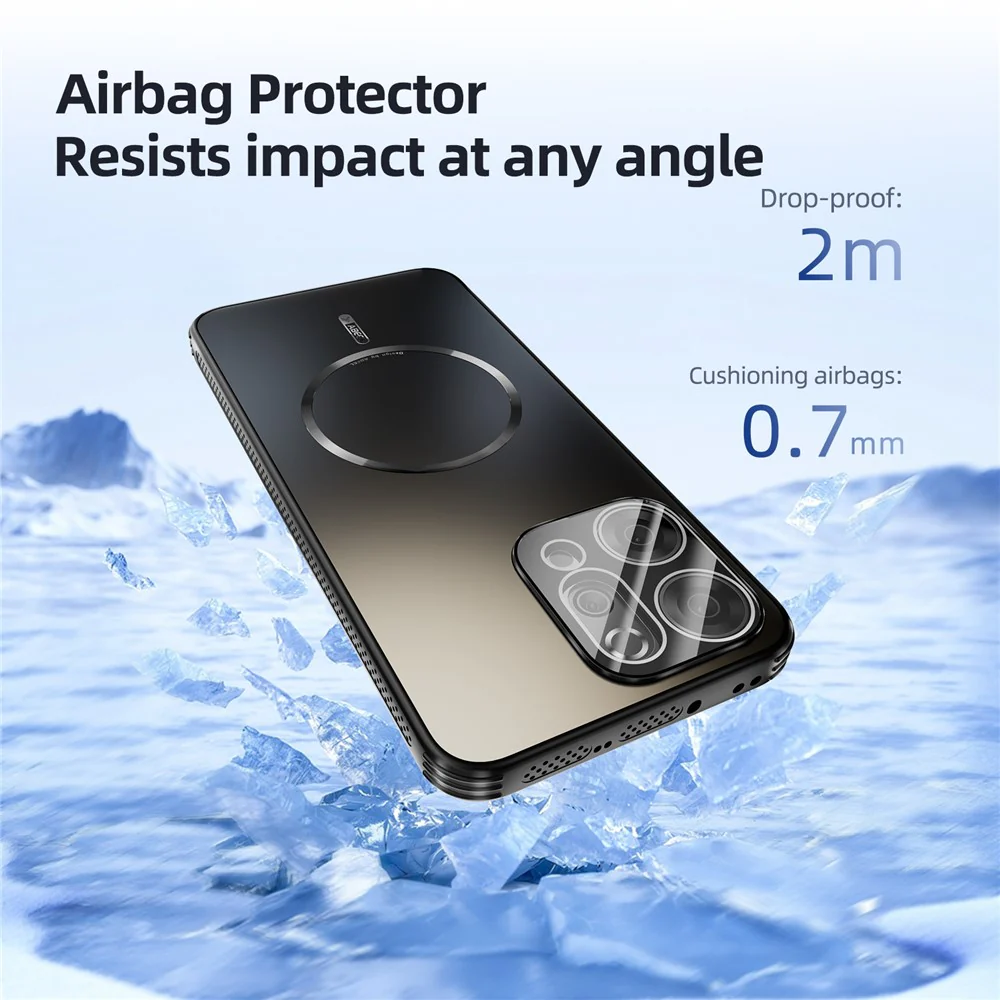 ABEEL For Oppo Reno14 Pro 5G (Global) Case Compatible with MagSafe TPU PC Cooling Matte Phone Back Cover with Lens Film - White - Image 7