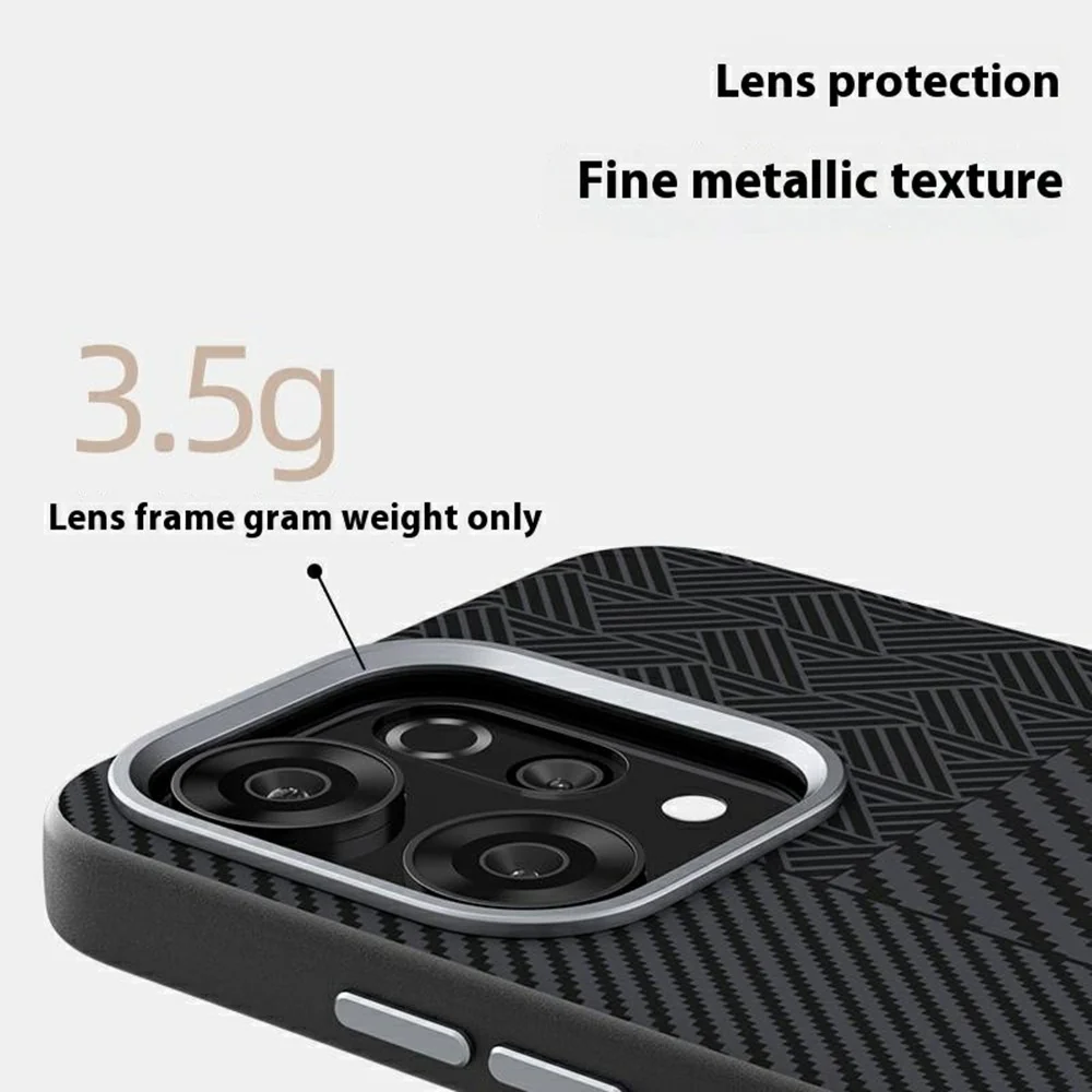 ABEEL For Oppo Reno14 Pro 5G (Global) Case PC + TPU + Aluminum Alloy + PU Leather Phone Cover Compatible with MagSafe - Texture 2 - Image 6