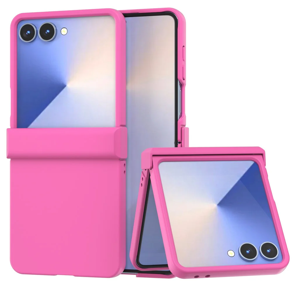 ABEEL For Samsung Galaxy Z Flip7 5G Case Skin Feel PC Phone Cover with Hinge Protection - Rose