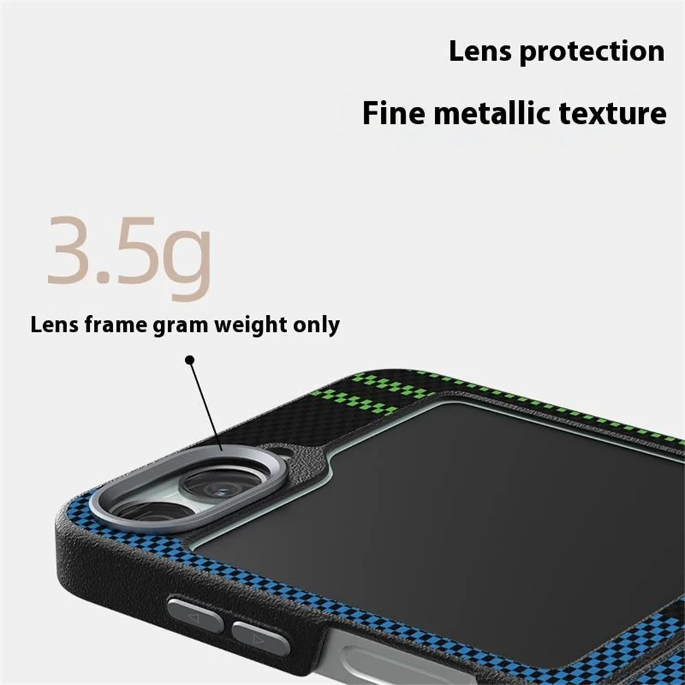 ABEEL For Samsung Galaxy Z Flip7 FE 5G / Z Flip6 5G Case Compatible with MagSafe Printed PC TPU Aluminum Alloy Leather Phone Cover - Outstanding No. 2 - Image 6