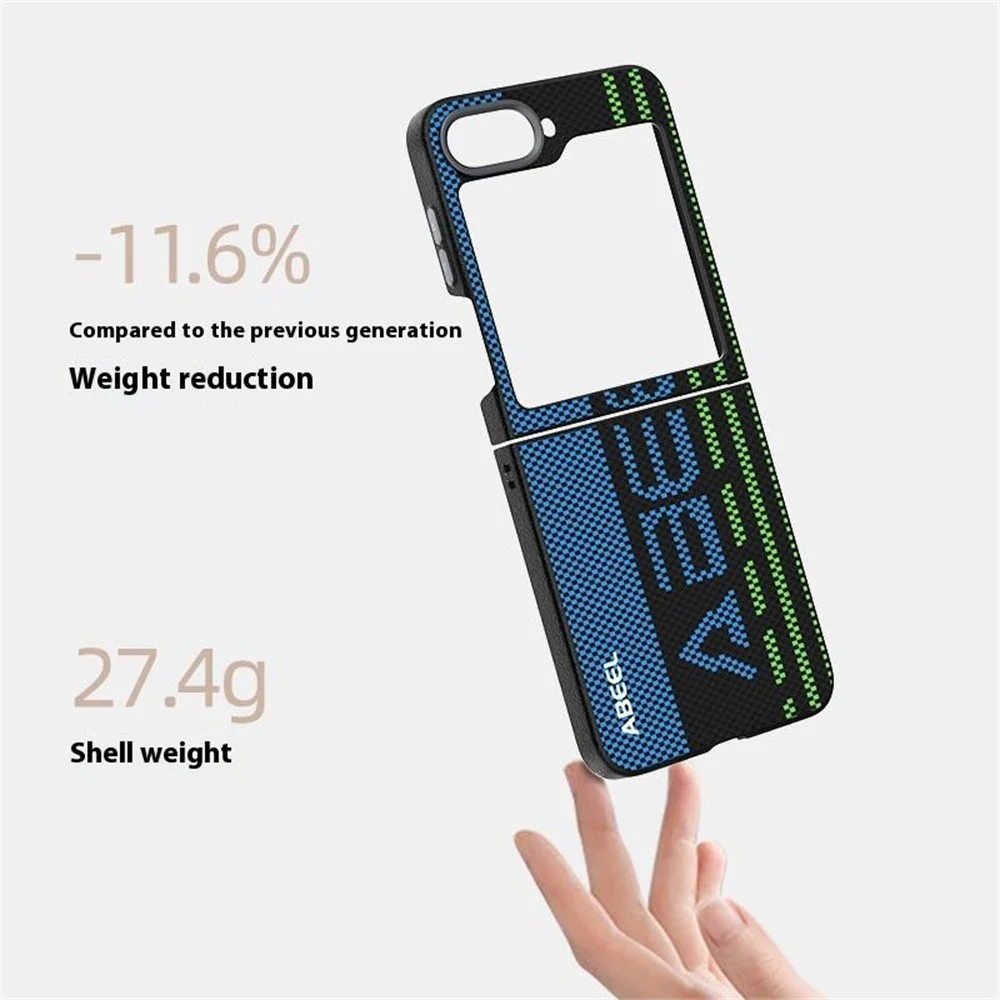 ABEEL For Samsung Galaxy Z Flip7 FE 5G / Z Flip6 5G Case Compatible with MagSafe Printed PC TPU Aluminum Alloy Leather Phone Cover - Outstanding No. 4 - Image 3