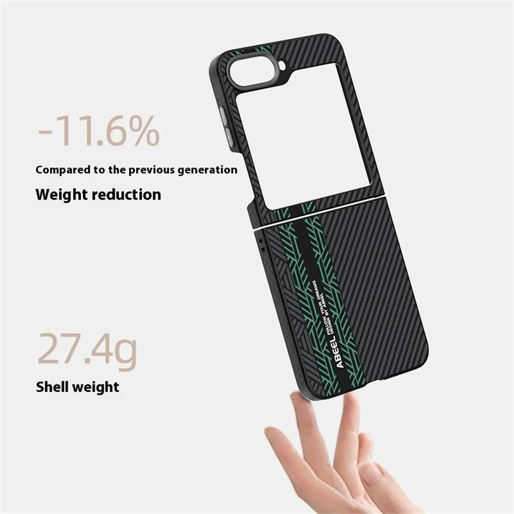 ABEEL For Samsung Galaxy Z Flip7 FE 5G / Z Flip6 5G Case PC + Aluminum Alloy + PU Leather Phone Cover Compatible with MagSafe - Texture 2 - Image 4