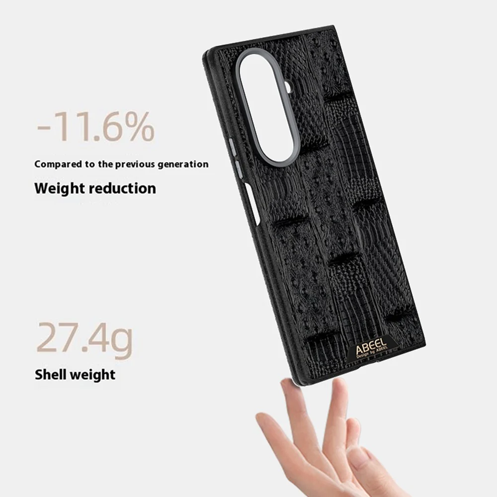 ABEEL For Samsung Galaxy Z Fold7 5G Case Compatible with MagSafe Beast Texture Micro-Embossing Back Cover - Coffee - Image 4