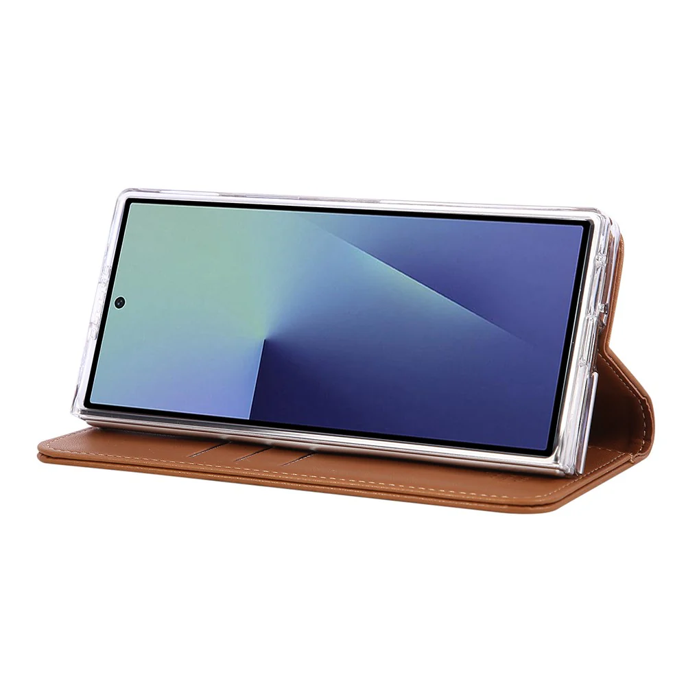 ABEEL For Samsung Galaxy Z Fold7 5G Phone Case RFID Blocking Leather Flip Cover - Brown - Image 3