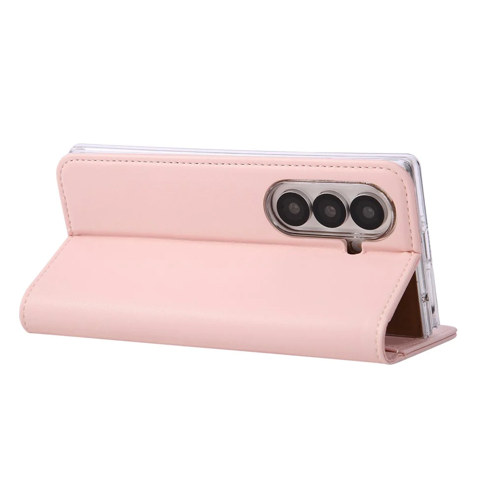 ABEEL For Samsung Galaxy Z Fold7 5G Phone Case RFID Blocking Leather Flip Cover - Pink - Image 4