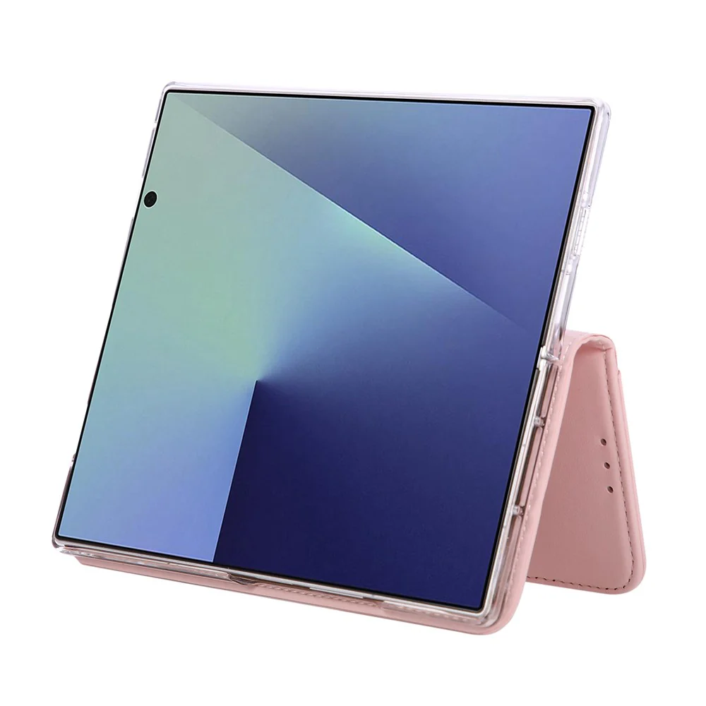 ABEEL For Samsung Galaxy Z Fold7 5G Phone Case RFID Blocking Leather Flip Cover - Pink - Image 5