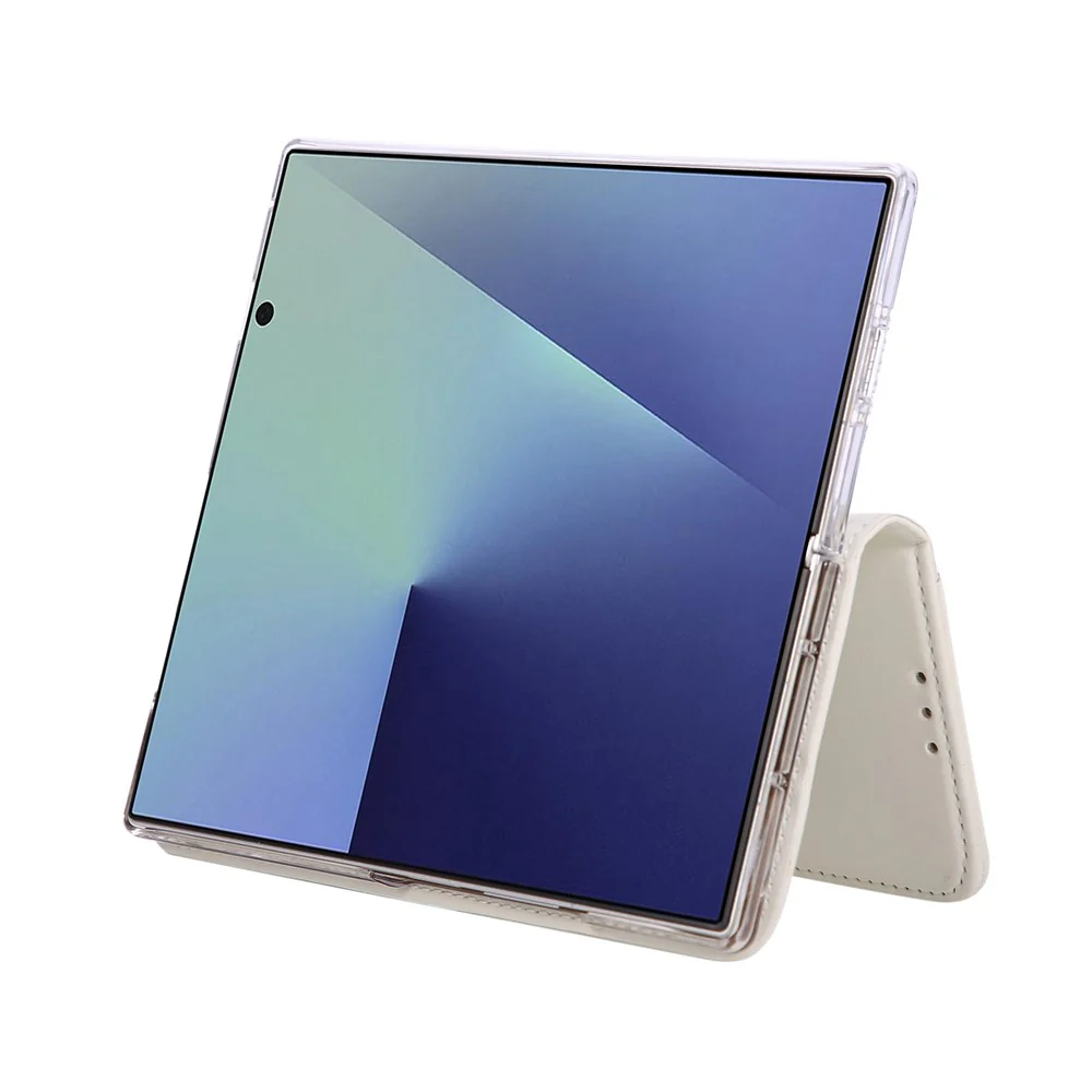 ABEEL For Samsung Galaxy Z Fold7 5G Phone Case RFID Blocking Leather Flip Cover - White - Image 5